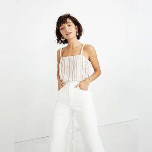 Madewell Side-Button Cami Top in Flecked Rainbow Stripe